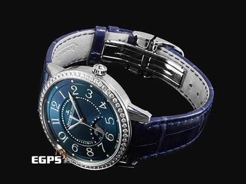 Jaeger LeCoultre 積家 Rendez-Vous Night & Day 約會系列 Q3448480 不鏽鋼材質 原廠鑲嵌鑽石錶圈 藍色面盤 2020年保卡 自動上鏈 34mm
