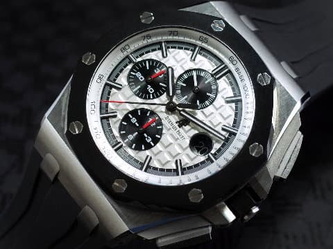 Audemars Piguet 愛彼 AP Royal Oak Offshore 皇家橡樹 離岸型 26400SO.OO.A002CA.01 不鏽鋼材質 計時碼表 黑色陶瓷框 經典 白熊貓 已貼膜 自動上鏈 44mm