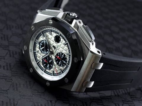 Audemars Piguet 愛彼 AP Royal Oak Offshore 皇家橡樹 離岸型 26400SO.OO.A002CA.01 不鏽鋼材質 計時碼表 黑色陶瓷框 經典 白熊貓 已貼膜 自動上鏈 44mm