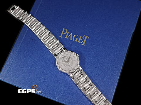 PIAGET 伯爵 Dancer 舞者系列 80564 K81 原鑲鑽圈、鑽石時標、半天星珍珠貝母面盤 18K白金材質 石英腕錶 23mm