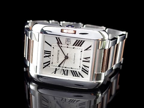 CARTIER 卡地亞 Tank Anglaise Large 英國坦克 W5310006 大型 半金款 自動腕錶 47x36.2mm