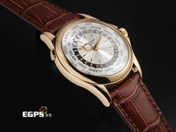 Patek Philippe PP 百達翡麗 Complications 複雜功能時計 World Time 世界時區 5130R 18K玫瑰金材質 <font color="#fdf1b4">金質時標、指針 米白色放射狀雕紋面盤</font> <font color="#05f0f0">不是HONGKONG~ 不是BEIJING~</font> <font color="#fa00fa">極稀少</font><font color="#fafa01">TAIPEI</font><font color="#fa00fa">刻度版</font> 自動上鏈 39.5 mm