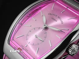 Franck Muller 法蘭穆勒 FM Vanguard Lady Slim Vintage V35 S S6 <font color="#fa00fa">粉色太陽紋面盤 粉色複合式材質錶帶</font><font color="#05f0f0"> </font>小秒針 不鏽鋼材質 <font color="#ff0000">2025年保單</font> 自動上鍊 35x46.3mm