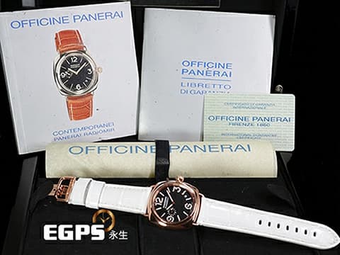 PANERAI 沛納海 Radiomir PAM00136 原廠鑲嵌88顆頂級天然美鑽時標面盤 小秒針 玫瑰金材質 PAM136 數量稀少的原鑲鑽石時標小沛 限量200只 典藏錶盒、限量證書 自動上鏈 40mm