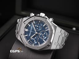 Audemars Piguet 愛彼 AP錶 Royal Oak Chronograph 皇家橡樹 26240ST.OO.1320ST.05 飛返 計時碼表<font color="#0080FF"> 雲夜藍面盤 </font>26240 ST 不鏽鋼<font color="#FF0000"> 2023年保單</font> 自動上鍊 41mm