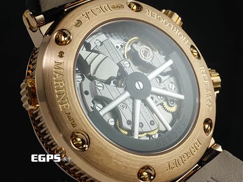 BREGUET 寶璣 Marine Alarme Musicale 航海系列 航海家 5547BR/12/9ZU 18K玫瑰金材質 二十四小時第二地時區、動能顯示、鬧鈴功能 2019年保單 台灣公司貨 自動上鍊 40mm