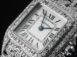 CARTIER 卡地亞 Santos de Cartier 山度士 WSPN0006 小型 不鏽鋼材質 <font color="#05f0f0">精鑲錶殼、錶圈、錶帶</font> <font color="#ff0000">2023年保卡</font> 石英機芯 23x30mm