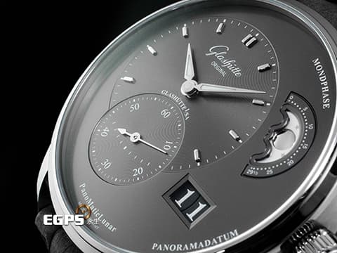 Glashütte Original 格拉蘇蒂 原創 PanoMaticLunar系列 1-90-02-43-32-02 經典偏心銀灰色面盤 大日期窗 月相盈虧 不鏽鋼材質 2025年保單 自動上鍊 40mm
