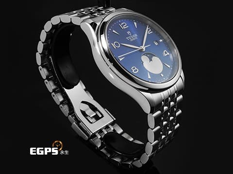 TUDOR 帝舵 1926系列 91560-0002 不鏽鋼材質 藍太陽放射紋錶面 月相顯示功能 2025年保卡 7鏈節錶帶 自動上鍊 39mm