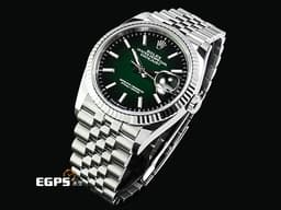 ROLEX 勞力士 DateJust 36 蠔式日誌型 126234 <font color="#4db383">最新款 漸層煙燻綠色面盤</font> DJ36 經典三角坑紋錶圈 <font color="#FF0000">2026年木紋保卡 紀念型(Jubilee)五銖錶帶</font> 自動上鍊 36mm