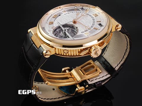 BREGUET 寶璣 Marine Tourbillon Equation Marchante 5887BR/12/9WV 18K玫瑰金材質 鈦金屬框架陀飛輪 萬年曆、時間等式、動力儲存顯示功能 手工雕刻圖案錶背 2025年保單 官方新錶訂價:8,123,000元 自動上鍊 43.9mm