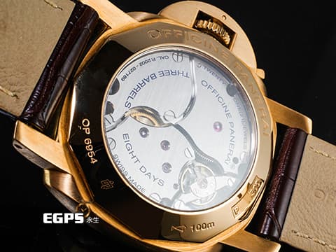 PANERAI 沛納海 Luminor 1950 PAM00289 PAM289 GMT 18K玫瑰金材質 日期顯示 第二時區日夜顯示 棕色面盤 動力儲存顯示 2017年保單 手動上鏈 44mm