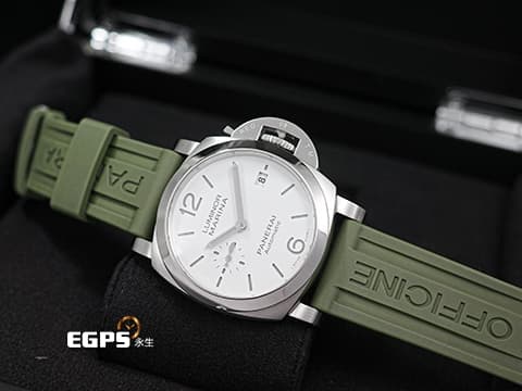 PANERAI 沛納海 Luminor Quarantta PAM1371 白色三明治夜光面盤 PAM01371 三日鍊 小秒針 不鏽鋼 2022年保卡 自動上鍊 40mm