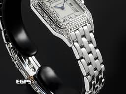 CARTIER 卡地亞 Panthere de Cartier 1660 18K白金材質 <font color="#05f0f0">原廠鑲嵌鑽石錶圈、錶殼、錶耳、錶冠</font><font color="#ff0000"> </font>石英機芯 22mm