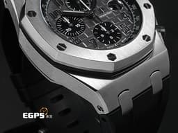 Audemars Piguet AP錶 愛彼錶 Royal Oak Offshore 皇家橡樹離岸型 26470ST.OO.A104CR.01 不鏽鋼材質 <font color="#05f0f0">啞灰色Méga Tapisserie超大型格紋裝飾面盤 羅馬數字時標</font> 自動上鏈 42mm