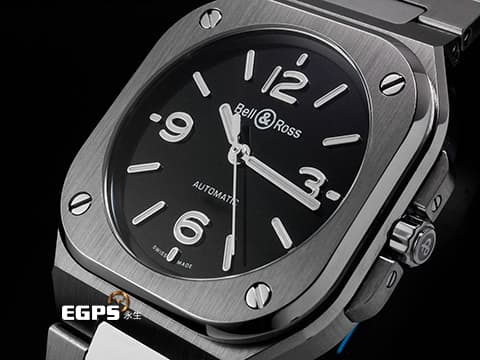 Bell & Ross 柏萊士 Urban系列 BR-05 黑色太陽紋面盤 中型 BR05A-S-BL-ST/SST 不鏽鋼材質 大三針 2025年保卡 自動上鍊 36mm