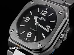 Bell & Ross 柏萊士 Urban系列 BR-05 <font color="#05f0f0">黑色太陽紋面盤</font> 中型 BR05A-S-BL-ST/SST 不鏽鋼材質 大三針 <font color="#FF0000">2025年保卡</font> 自動上鍊 36mm