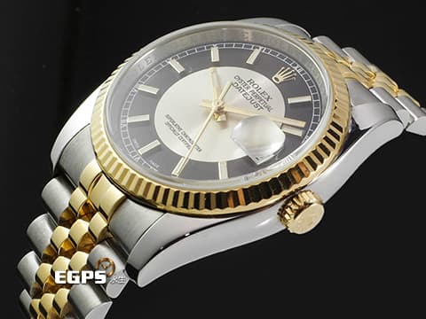ROLEX 勞力士 Datejust 36 DJ 蠔式日誌型 116233 18K黃金材質 半金款 銀色&黑色雙色唱片面盤 單雙數不同色日期功能 五銖紀念型錶帶 自動上鏈 36mm 