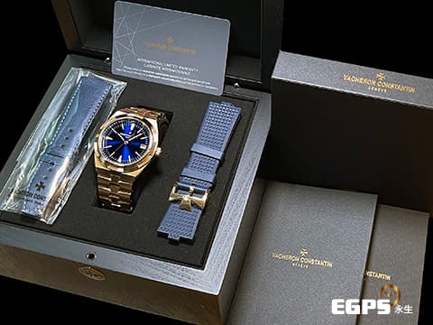 Vacheron Constantin 江詩丹頓 VC OVERSEAS 縱橫四海 4500V/110R-B705 18K玫瑰金材質 藍色面盤 2021年保卡 配件齊全 自動上鍊 41mm