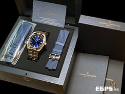 Vacheron Constantin 江詩丹頓 VC OVERSEAS 縱橫四海 4500V/110R-B705 18K玫瑰金材質 <font color="#0582f5">藍色面盤</font> <font color="#ff0000">2021年保卡 配件齊全</font> 自動上鍊 41mm