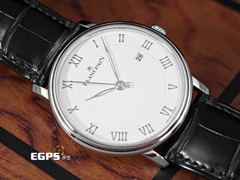 BLANCPAIN 寶珀 Villeret 系列 Ultraplate 超薄腕錶 6651 1127 55B 經典 大三針 不鏽鋼材質 100小時動能儲存 2024年保單 自動上鍊 40mm