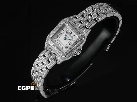 CARTIER 卡地亞 Santos de Cartier 山度士 WSPN0006 小型 不鏽鋼材質 精鑲錶殼、錶圈、錶帶 2023年保卡 石英機芯 23x30mm