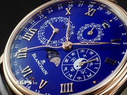 BLANCPAIN 寶鉑 Villeret 經典系列 CALENDRIER CHINOIS TRADITIONNEL <font color="#ffff00">中華年曆限量版 </font>0888 3632B 55B 18K玫瑰金材質 <font color="#0582f5">藍色面盤</font> <font color="#FF0000">2023年台灣公司貨 寶珀專門店獨家發售款式 中華傳統文化元素 (生肖年、天干地支、五行、時辰、月相)</font> <font color="#ff0000">新錶訂價:2,398,000元</font> 自動上鍊 45.2mm