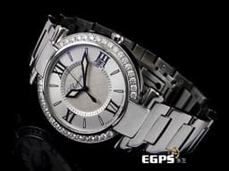 CHOPARD 蕭邦 Imperiale 388541-3004 帝王 系列 不鏽鋼材質 <font color="#05f0f0">原廠鑲嵌鑽石錶圈 鑲嵌紫水晶錶冠</font><font color="#FF0000"> 2025年保卡 </font>鍊帶款 石英機芯 28mm