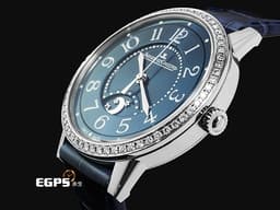 Jaeger LeCoultre 積家 Rendez-Vous Night & Day 約會系列 Q3448480 不鏽鋼材質 <font color="#0582f5">原廠鑲嵌鑽石錶圈 藍色面盤</font> <font color="#ff0000">2020年保卡</font> 自動上鏈 34mm