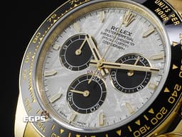 ROLEX 勞力士 Daytona 迪通拿 126518LN 18K黃金材質 陶瓷錶圈 <font color="#05f0f0">每顆都獨一無二的隕石面盤</font><font color="#FF0000"> 2025年保卡 </font> 賽車錶 自動上鍊 40mm