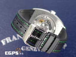 Franck Muller 法蘭穆勒 FM錶 Vanguard系列 Slim Vintage V41 <font color="#009100">綠色面盤</font> V41SS6AT 酒桶型 小秒針 不鏽鋼 <font color="#ff0000">2025年保單</font> 自動上鍊 41mm