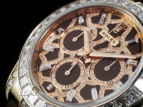 ROLEX 勞力士 Daytona 宇宙計時型 迪通拿 126555TBR 18K永恆玫瑰金材質 2025年最新頂級VVVVVVIP隱藏款 長頸鹿 原廠鑲嵌鑽石面盤、錶耳 原廠鑲嵌36顆梯形鑽石錶圈  周杰倫收藏款 2025年保卡 自動上鍊 40mm