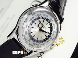 Patek Philippe PP 百達翡麗 5130G-019 18K白金材質 <font color="#05f0f0">銀白色放射狀雕紋面 世界時間 日夜顯示 </font><font color="#FF0000">絕版日內瓦印記</font> 自動上鍊 39.5mm