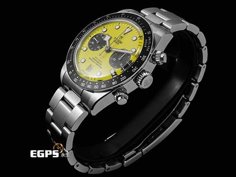TUDOR 帝舵 Heritage Black Bay Chrono 碧灣 79310N-0001 最熱門、最具話題性 黃色熊貓面盤 【大黃蜂】 計時碼錶 不鏽鋼材質 2026年保卡 搭配最新快速調節「T-fit」折疊扣 自動上鍊 39mm