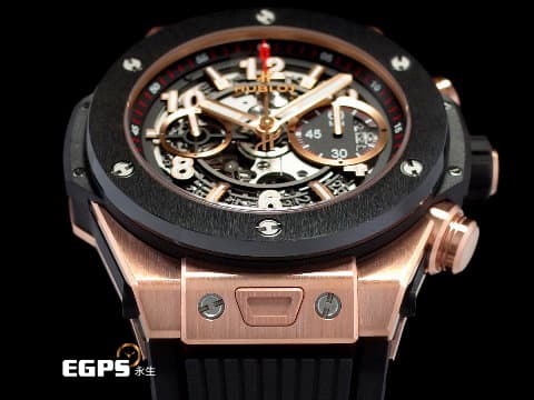 HUBLOT 宇舶 Big Bang Unico King Gold Ceramic 大爆炸 玫瑰金 陶瓷框 計時碼表 411.OM.1180.RX King Gold 玫瑰金宇舶 飛返計時 台灣公司貨 自動上鏈 45mm