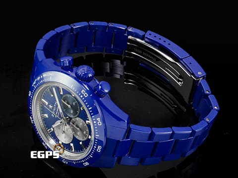 ZENITH 真力時 CHRONOMASTER 49.3102.3600/51.M3100 藍色陶瓷材質 品牌160週年紀念款 特殊錶盒 2025年保卡 附原廠藍色橡膠錶帶 自動上鍊 42mm