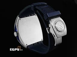 Franck Muller 法蘭穆勒 FM Vanguard YACHT V41 SC DT 不鏽鋼材質 <font color="#05f0f0">精鑲鑽石錶殼、錶扣</font> <font color="#0582f5">藍色面盤</font> 自動上鏈 40.8X50mm