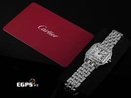 CARTIER 卡地亞 Santos de Cartier 山度士 WSPN0006 小型 不鏽鋼材質 <font color="#05f0f0">精鑲錶殼、錶圈、錶帶</font> <font color="#ff0000">2023年保卡</font> 石英機芯 23x30mm