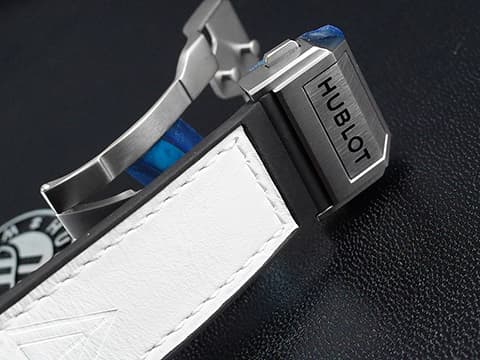 HUBLOT 宇舶 Big Bang Unico Sang Bleu 大爆炸 5級鈦金屬材質 415.NX.2027.VR.MXM18 刺青藝術家 Maxime Büchi聯名款 幾何圖形指針 全球限量200只 自動上鍊 45mm