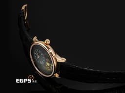 JAQUET DROZ 雅克德羅 Petite Heure Minute Lion <font color="#05f0f0">黑色大明火琺瑯面盤 百獸之王獅子微縮繪畫工藝</font> J005033321 18L玫瑰金材質 自動上鍊 <font color="#FF0000">2024年保單 僅試戴收藏品 全球限量28只</font> 43mm