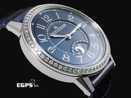 Jaeger LeCoultre 積家 Rendez-Vous Night & Day 約會系列 Q3448480 不鏽鋼材質 <font color="#0582f5">原廠鑲嵌鑽石錶圈 藍色面盤</font> <font color="#ff0000">2020年保卡</font> 自動上鏈 34mm