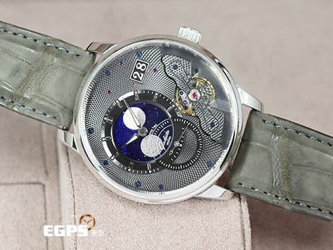 Glashutte Original 格拉蘇蒂 PanoLunarInverse 系列 1-91-04-01-03-62 藍色砂金石月相盤 月相盈虧 PT950 鉑金材質 德國腕錶工藝 前置雙鵝頸 3/4夾板 璣鏤雕刻偏心面盤 小秒針 大日期窗 2025年台灣公司貨 限量200支 自動上鍊 42mm