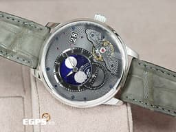 Glashutte Original 格拉蘇蒂 PanoLunarInverse 系列 1-91-04-01-03-62 <font color="#4358ad">藍色砂金石月相盤</font> 月相盈虧 <font color="#87d8e8">PT950 鉑金材質 德國腕錶工藝 前置雙鵝頸 3/4夾板 璣鏤雕刻偏心面盤</font><font color="#05f0f0"> </font>小秒針 大日期窗<font color="#05f0f0"> </font><font color="#FF0000">2025年台灣公司貨 限量200支 </font>自動上鍊 42mm