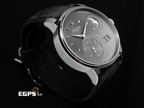 Glashütte Original 格拉蘇蒂 原創 PanoMaticLunar系列 1-90-02-43-32-02 經典偏心銀灰色面盤 大日期窗 月相盈虧 不鏽鋼材質 2025年保單 自動上鍊 40mm