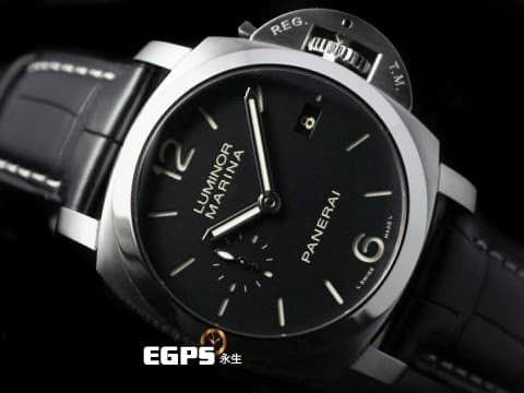 PANERAI 沛納海 Luminor Marina 1950 3 Days PAM392 經典三明治面盤 黑色面盤 夜光指針及時標 PAM00392 自動腕錶 不鏽鋼材質 42mm