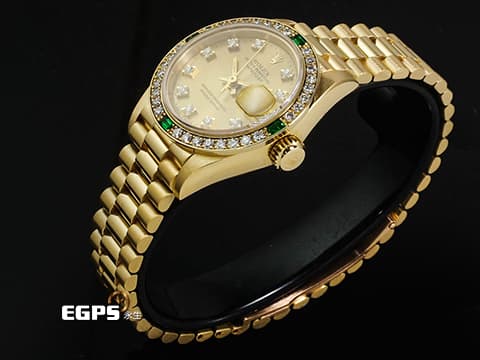 ROLEX 勞力士 Datejust 蠔式日誌型 69078 18K黃金材質 原廠鑽石時標、錶圈 台灣公司貨 自動上鍊 26mm