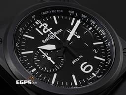 Bell & Ross 柏萊士 Chrono Black Matte BR03-94 <font color="#05f0f0">霧面黑色陶瓷材質</font> <font color="#FF0000">2020年保卡</font> 計時功能 自動上鏈 42mm