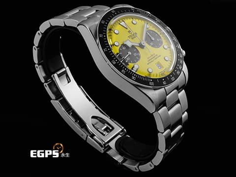 TUDOR 帝舵 Heritage Black Bay Chrono 碧灣 79310N-0001 最熱門、最具話題性 黃色熊貓面盤 【大黃蜂】 計時碼錶 不鏽鋼材質 2026年保卡 搭配最新快速調節「T-fit」折疊扣 自動上鍊 39mm