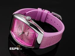 Franck Muller 法蘭穆勒 FM Vanguard Lady Slim Vintage V35 S S6 <font color="#fa00fa">粉色太陽紋面盤 粉色複合式材質錶帶</font><font color="#05f0f0"> </font>小秒針 不鏽鋼材質 <font color="#ff0000">2025年保單</font> 自動上鍊 35x46.3mm