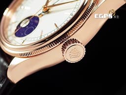 ROLEX 勞力士 Cellini Moonphase 徹利尼 50535 永恆玫瑰金 <font color="#33CCFF">2023年停產款 藍色琺瑯夜空搭配隕石月球月相 <font color="#FFFF33">隕石月相星空</font> </font><font color="#FF0000">2021年新式保卡</font> 自動上鍊 39mm